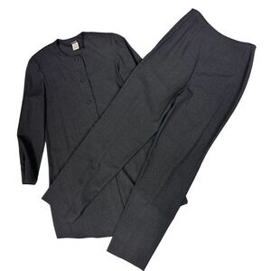 GIORGIO ARMANI Borgonuovo Milano Black Label Gray Pant Suit Size EU 42 (US 6)VTG